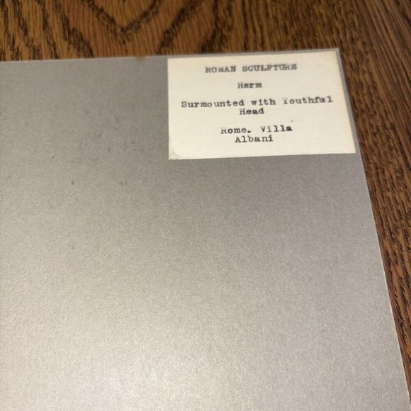 Vintage Herm Surmounted w Youthful Head Mounted Roman Sculpture Photo Face Bust - Picture 3 of 3